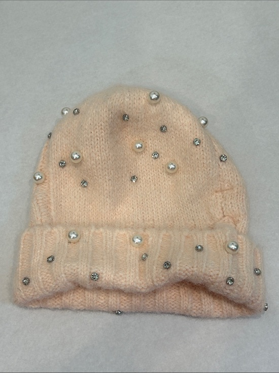 Maeve anthropologie apricot pastel pearl & Rhinestone Knit Beanie Women one size main image 6